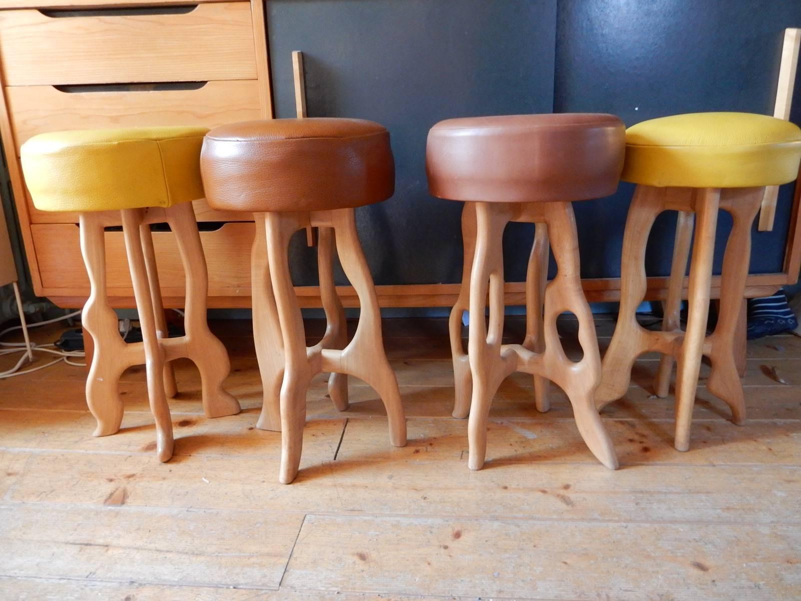 French Set of Four Organic Stools