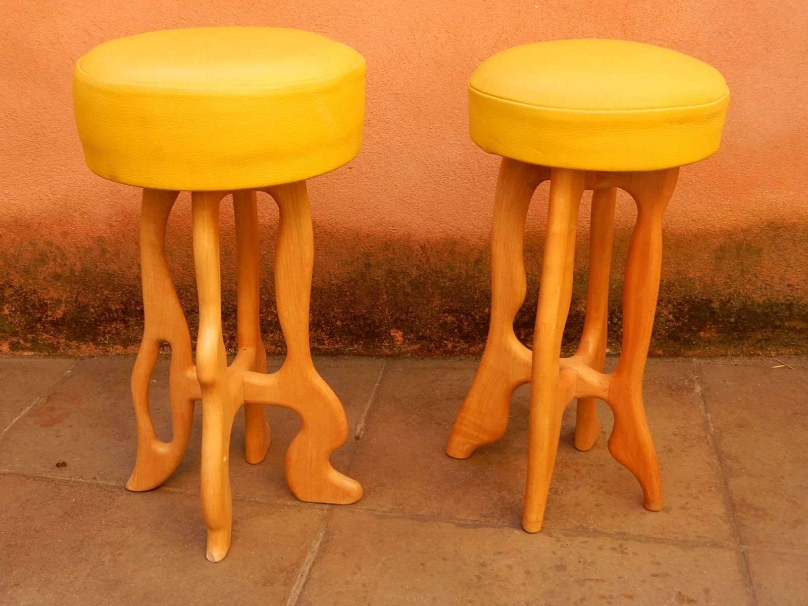 Set of Four Organic Stools In Excellent Condition In Couzon au Mont d'Or, FR