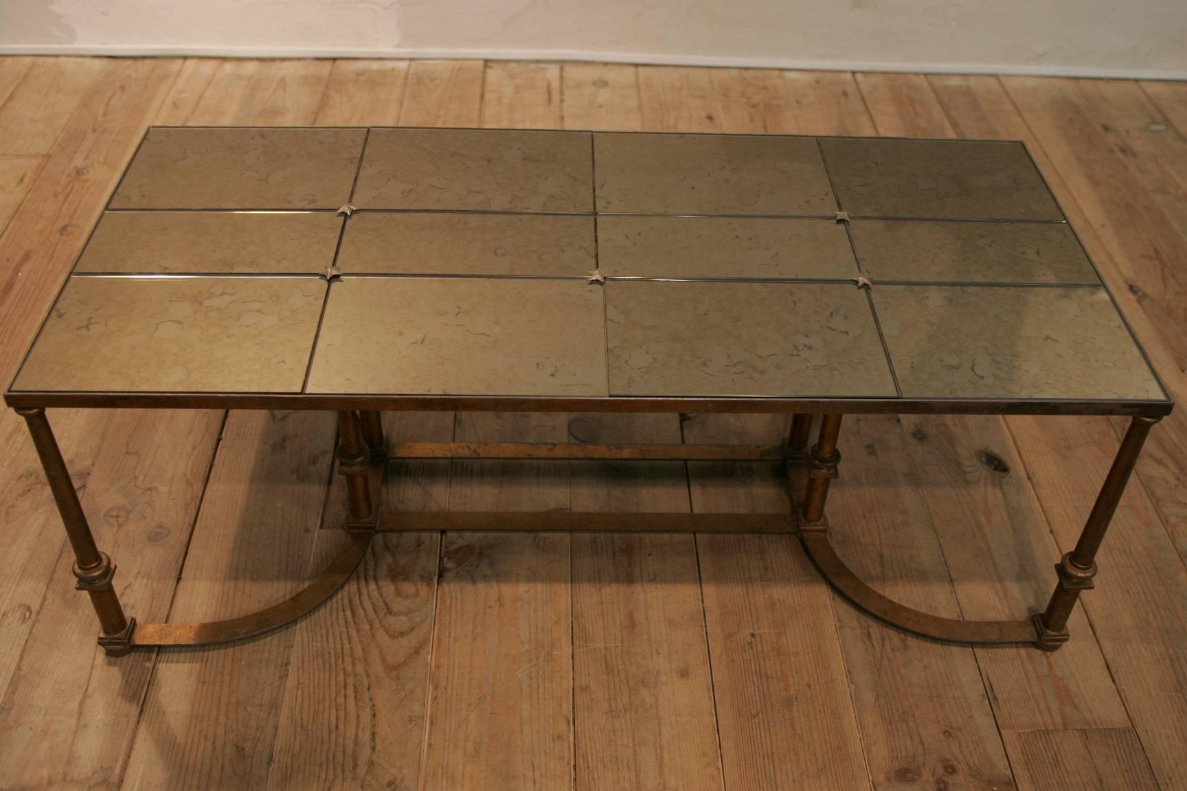 Neoclassical Large Coffee Table, 1970 In Good Condition For Sale In Couzon au Mont d'Or, FR