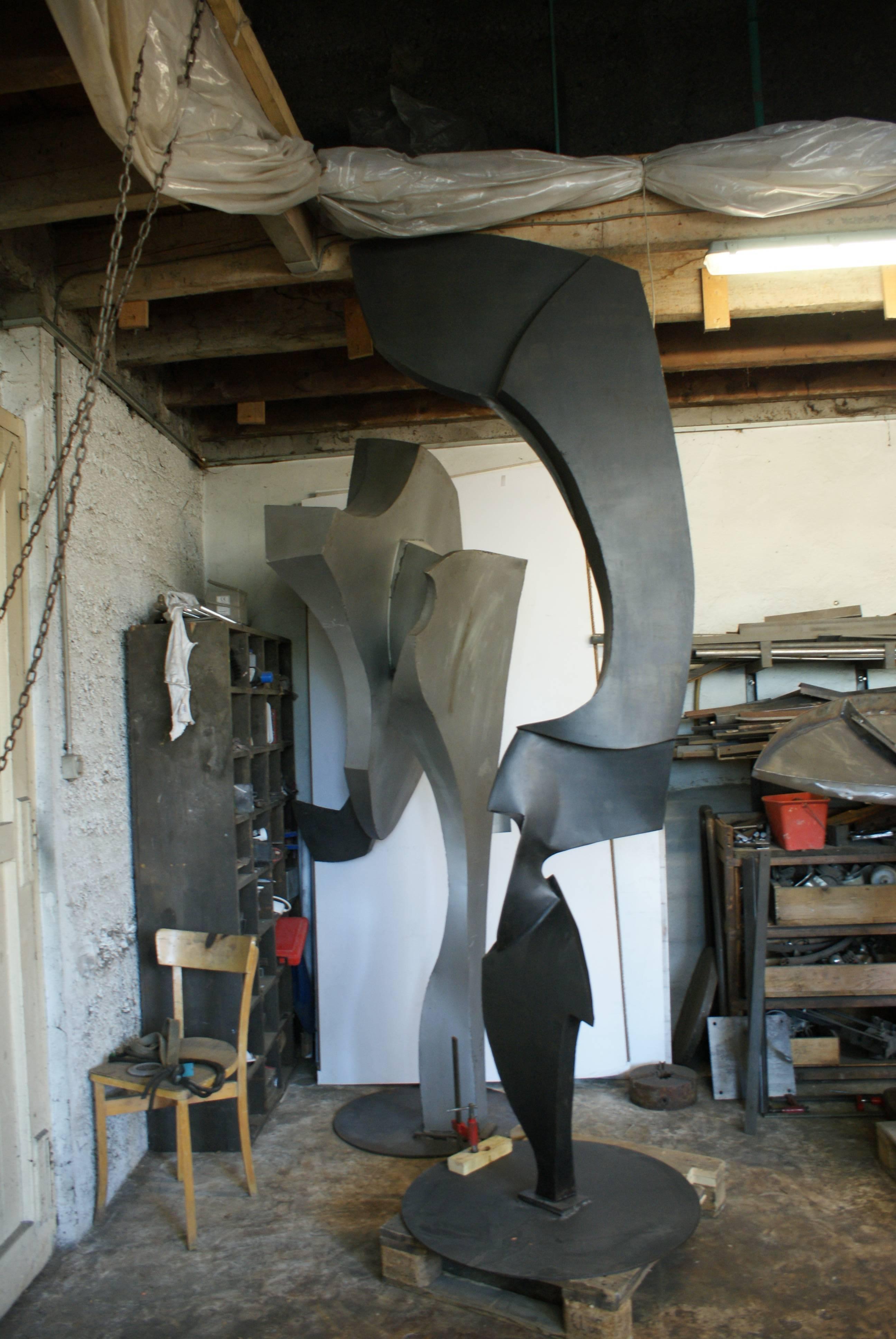 Monumental Cyrille Husson Steel Sculpture For Sale 1