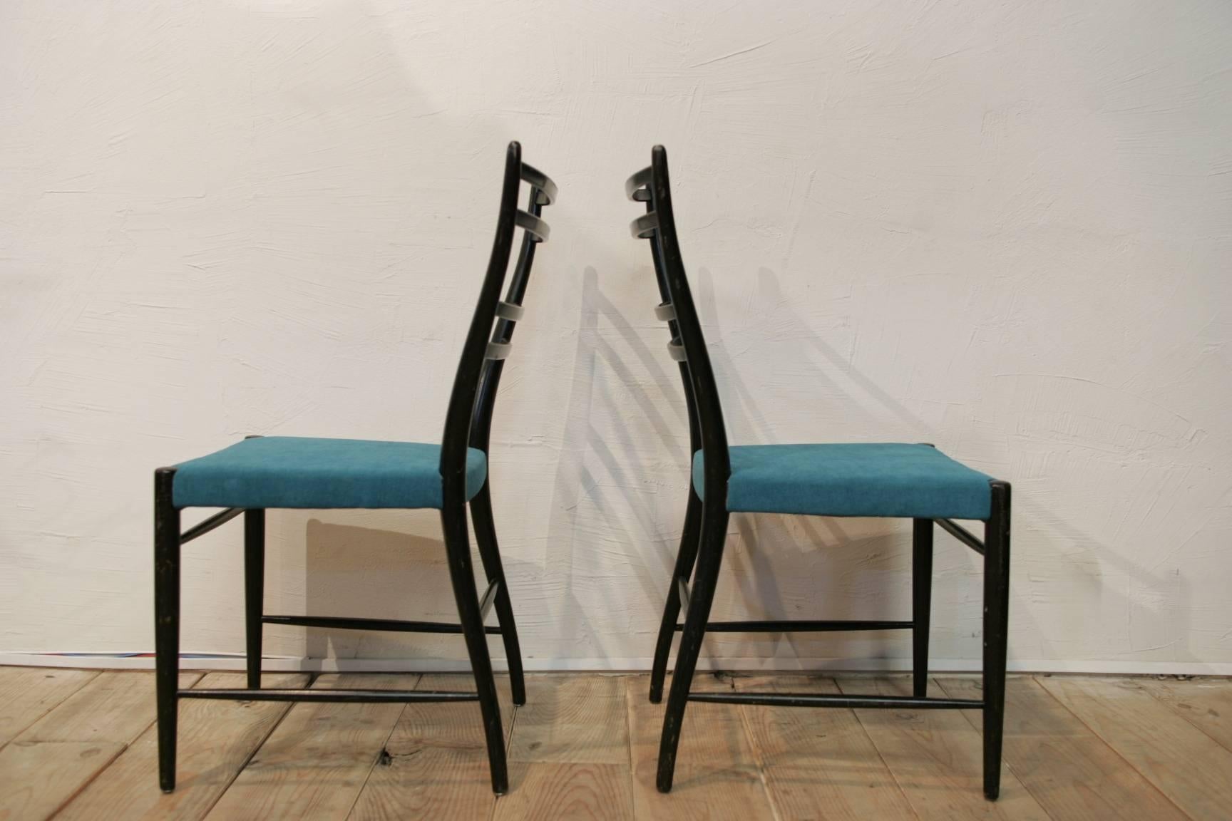 Lacquered Set of Danish 1960 Chairs For Sale