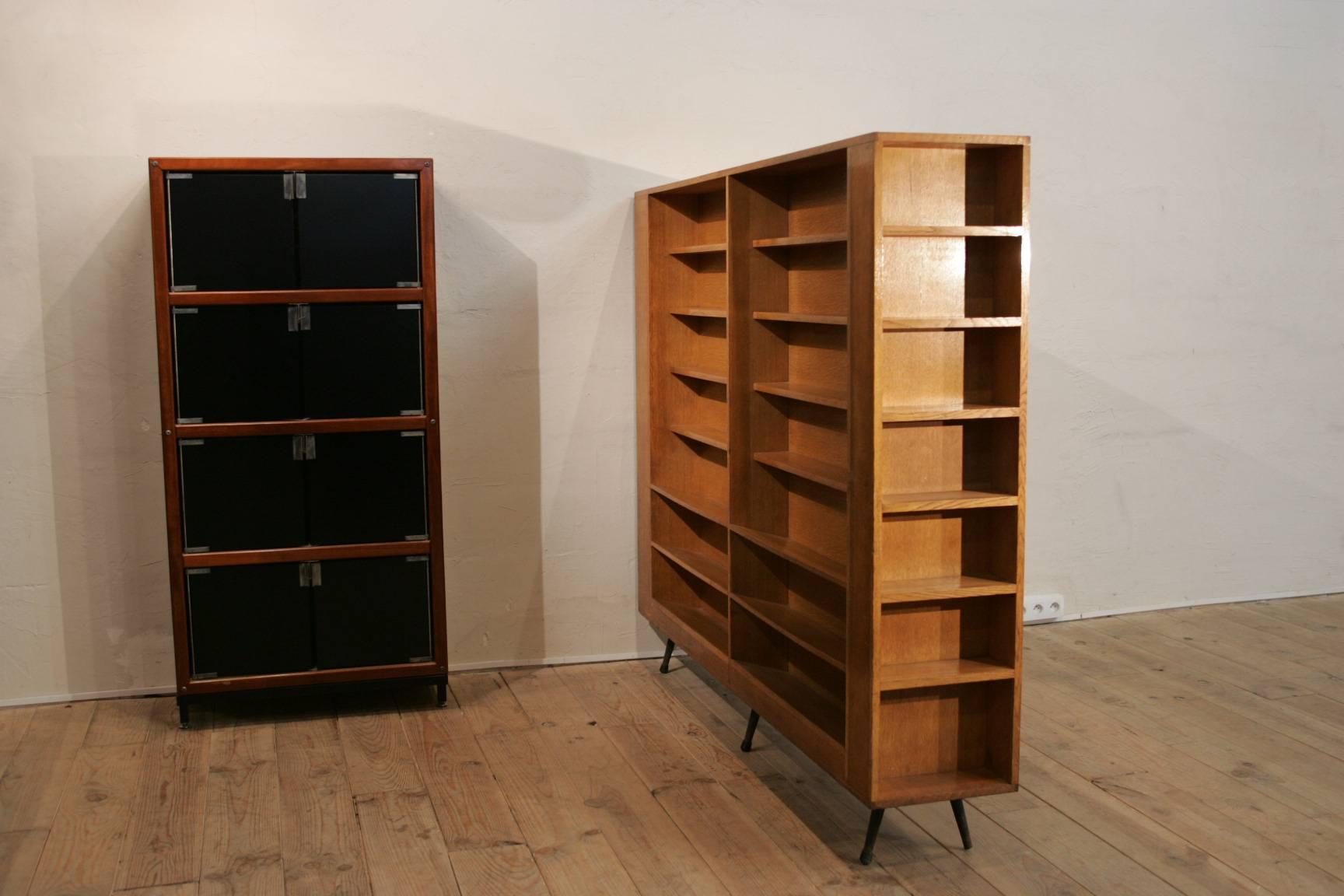 French Oak Midcentury Separation Bookshelve