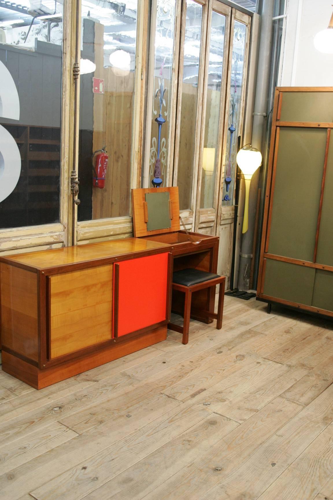 Andre Sornay Midcentury Dress Sideboard In Excellent Condition For Sale In Couzon au Mont d'Or, FR