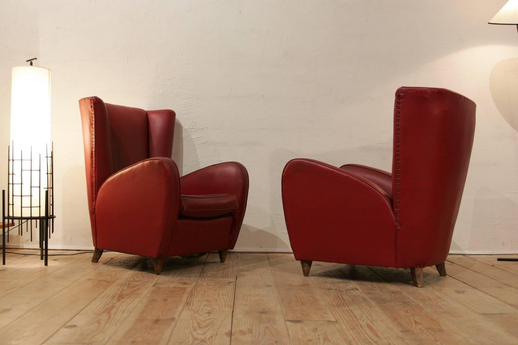 Mid-Century Modern Paolo Buffa Pair of 1960 Armchair