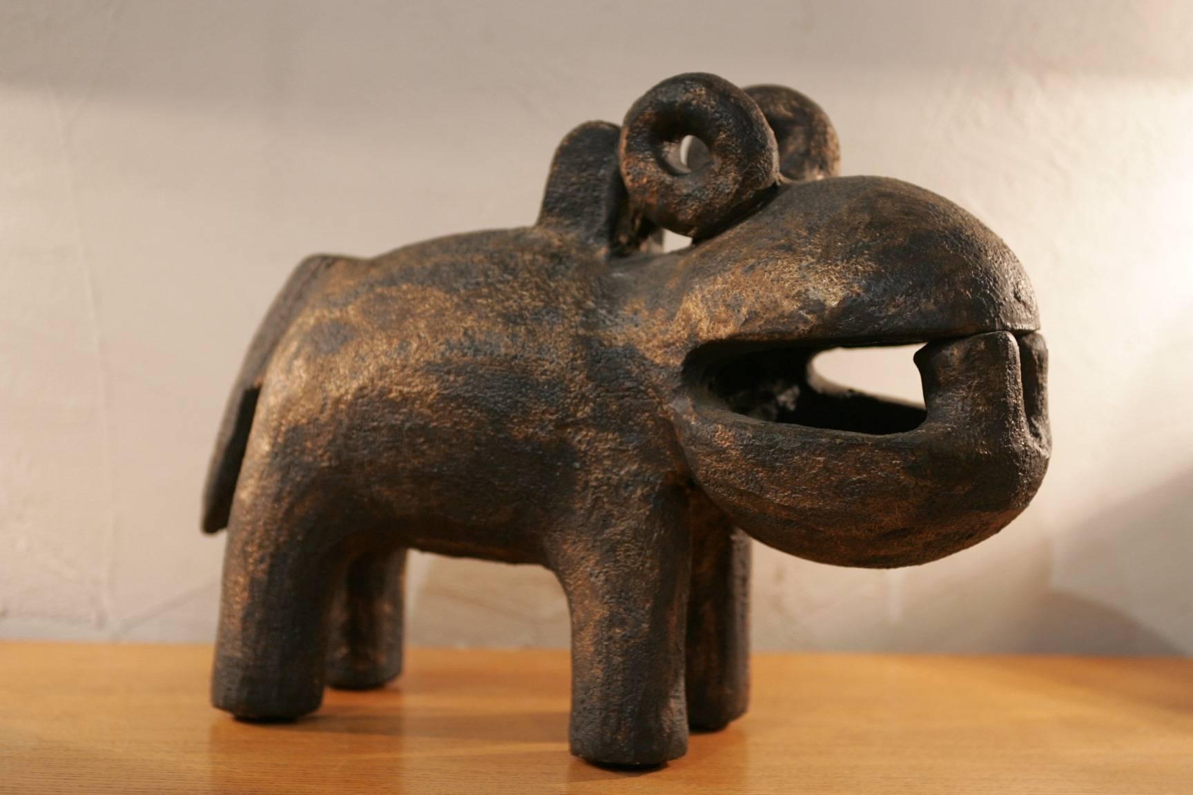 Dominique Pouchain Hippopotamus Sculpture In Excellent Condition For Sale In Couzon au Mont d'Or, FR