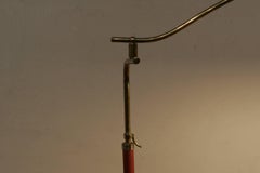 1960 Italian Floor Lamp Made of Leather and Brass