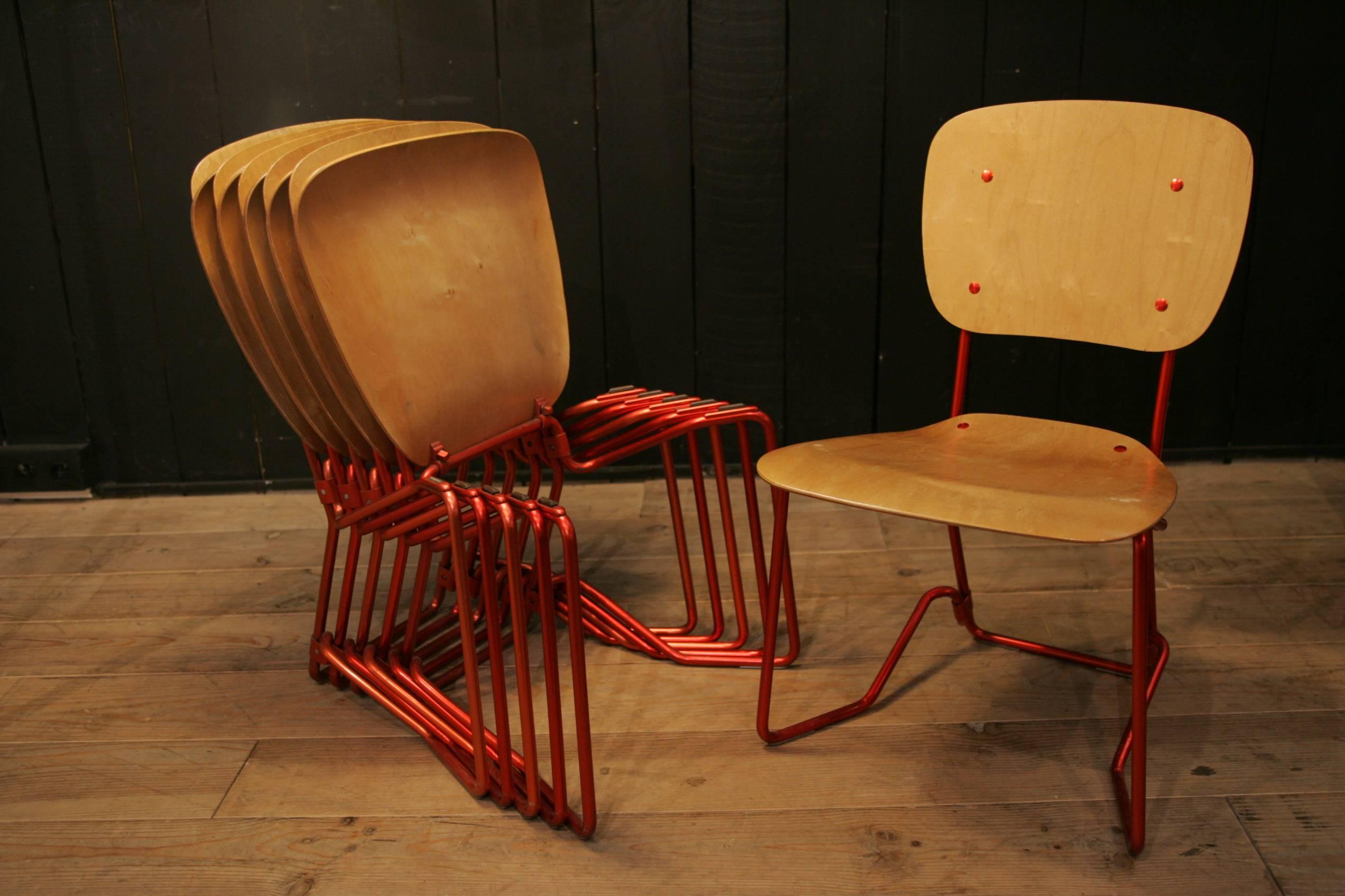 Armin Wirth for Hans Zollinger Sohne Set of Six Law Chairs In Excellent Condition For Sale In Couzon au Mont d'Or, FR