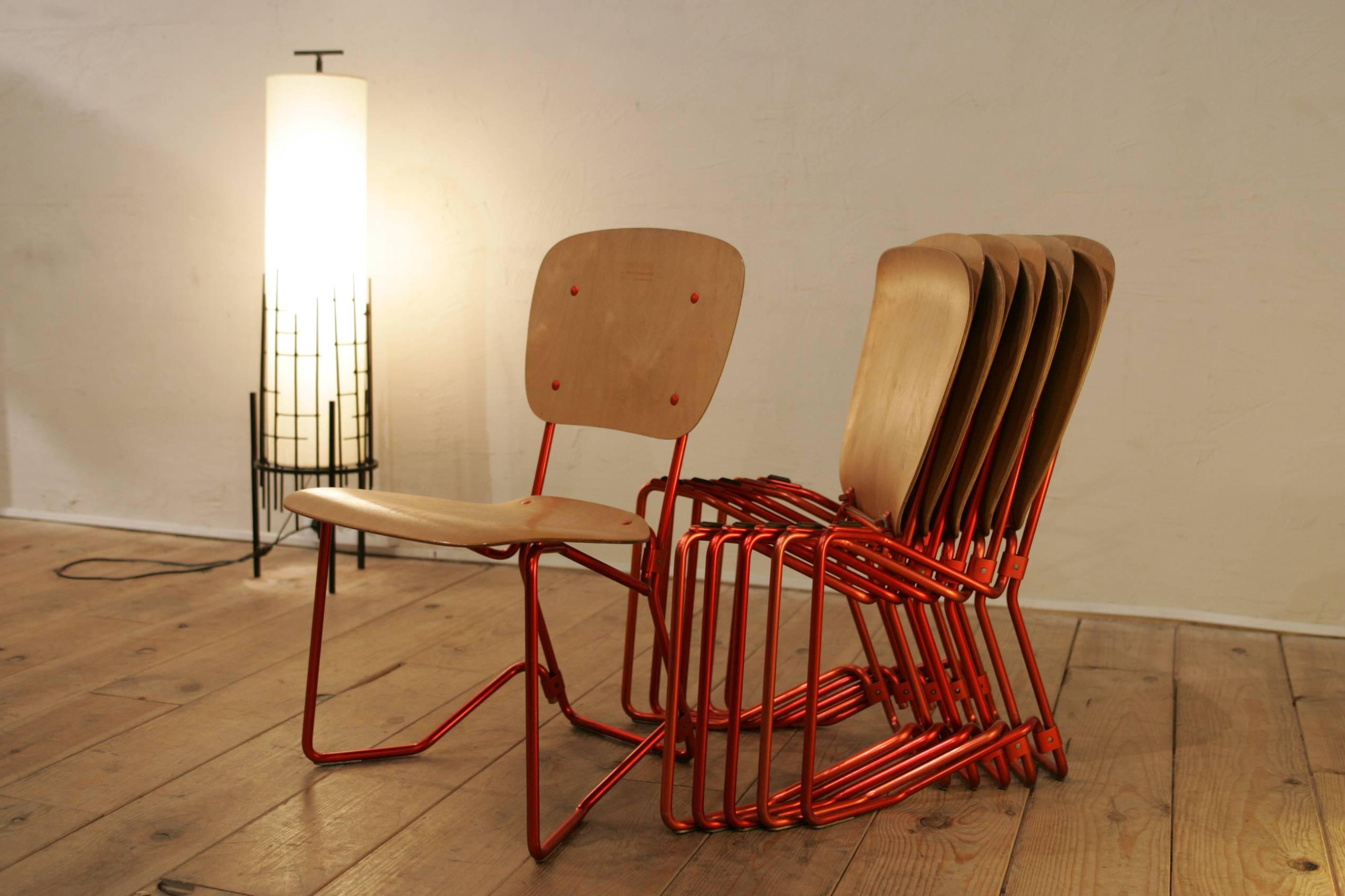 Armin Wirth for Hans Zollinger Sohne Set of Six Law Chairs For Sale 3