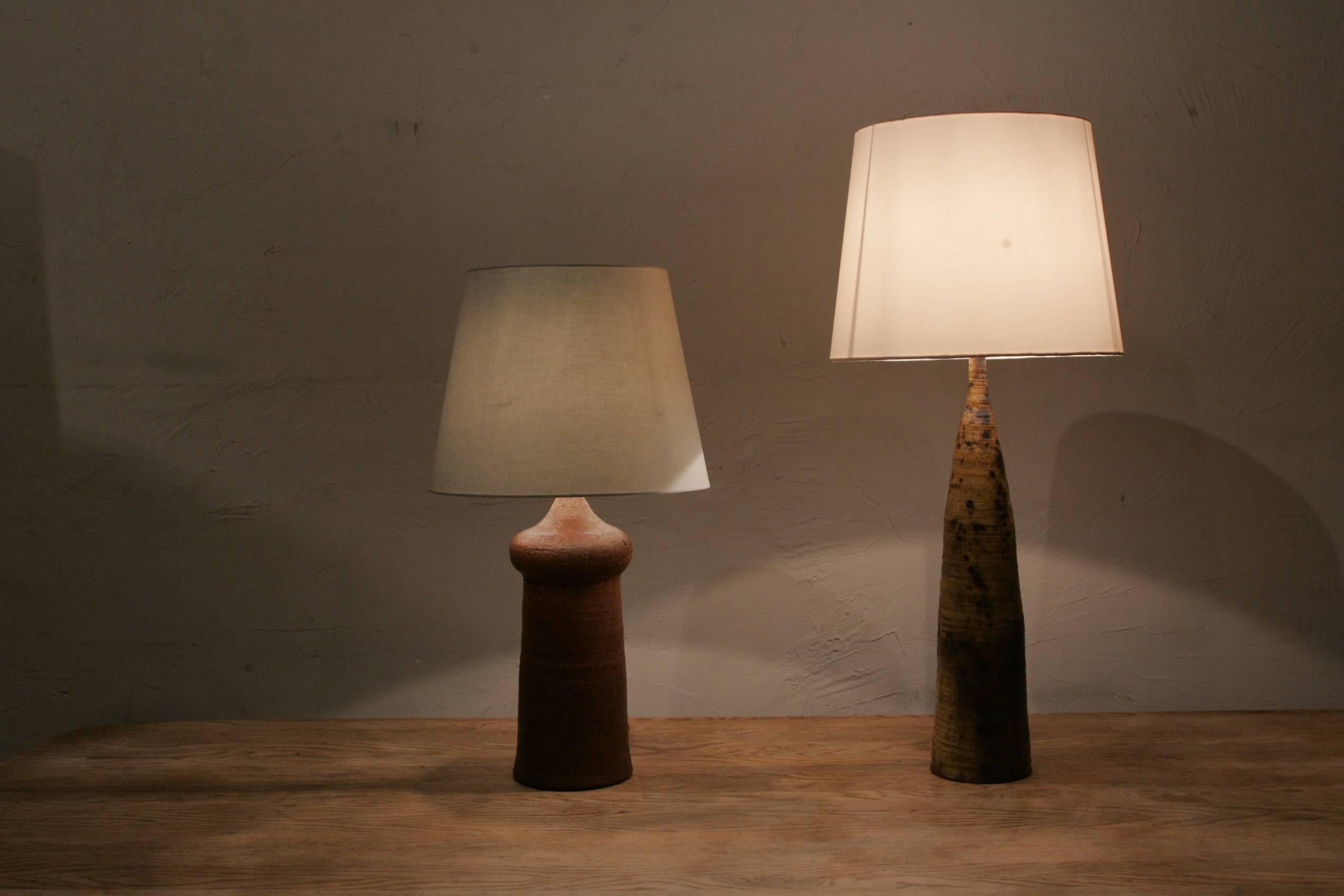 1950 Ceramic Table Lamp In Excellent Condition For Sale In Couzon au Mont d'Or, FR