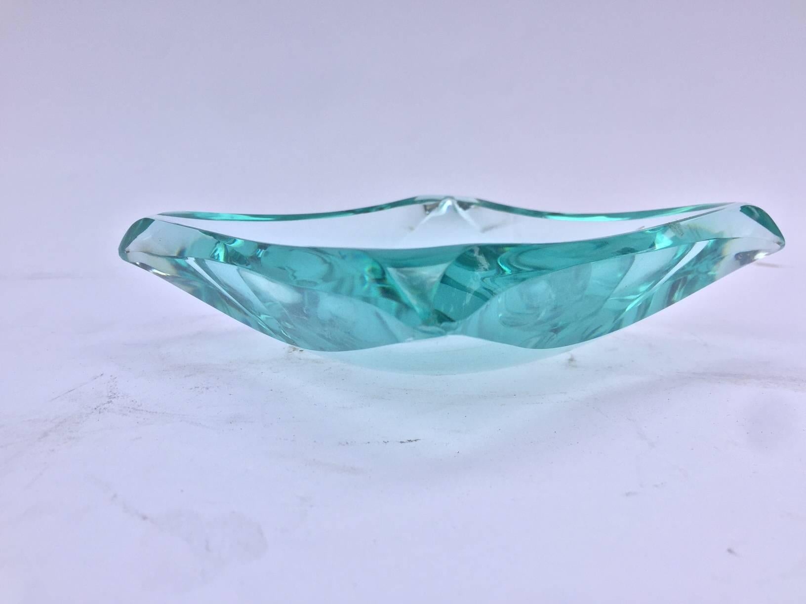 Vintage Glass Ashtray by Fontana Arte, Italian, 1950s In Good Condition In London, GB