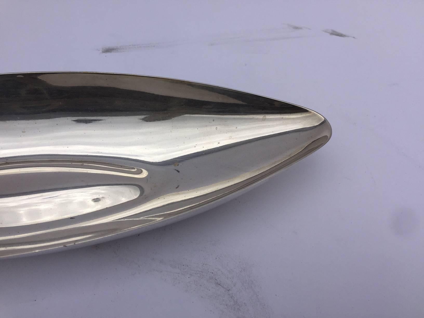 Dish by Sabattini chrome-plated in shape of the boat, circa 1970s, French.