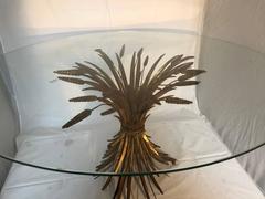 French Gilded Sheaf of Wheat Coffee Table in Coco Chanel Style, 1960s