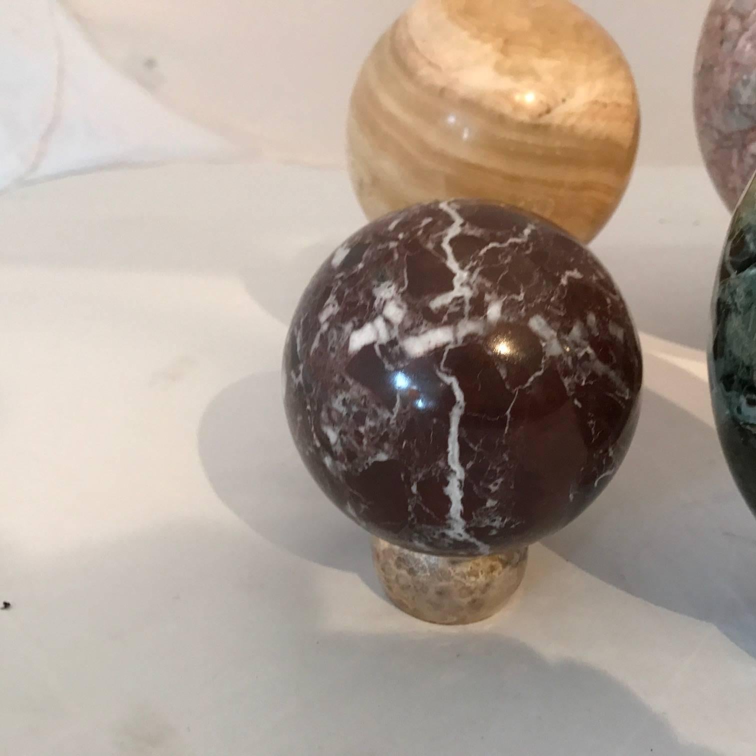 Set of Eight Organic Marble Balls, Italian, circa 1950s 6