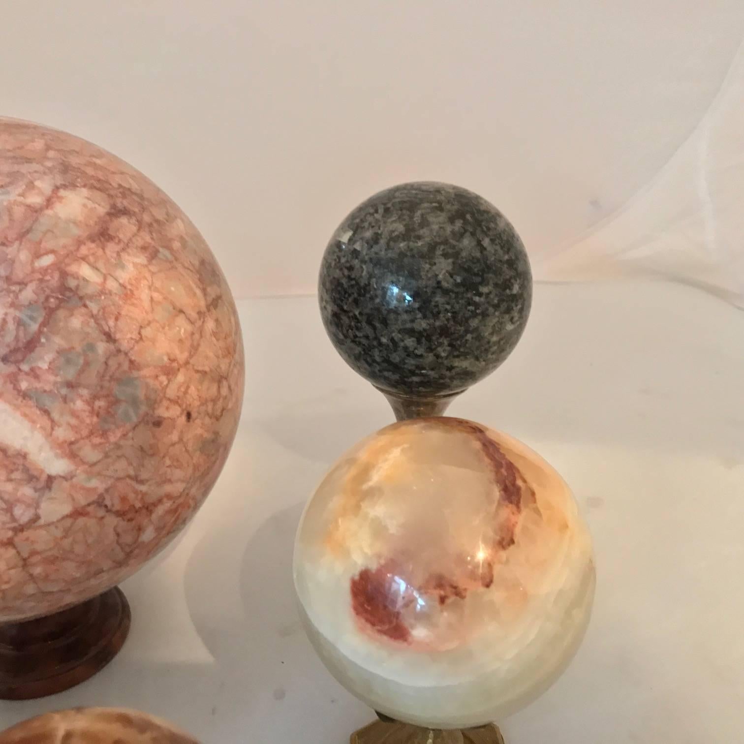 Set of Eight Organic Marble Balls, Italian, circa 1950s 2