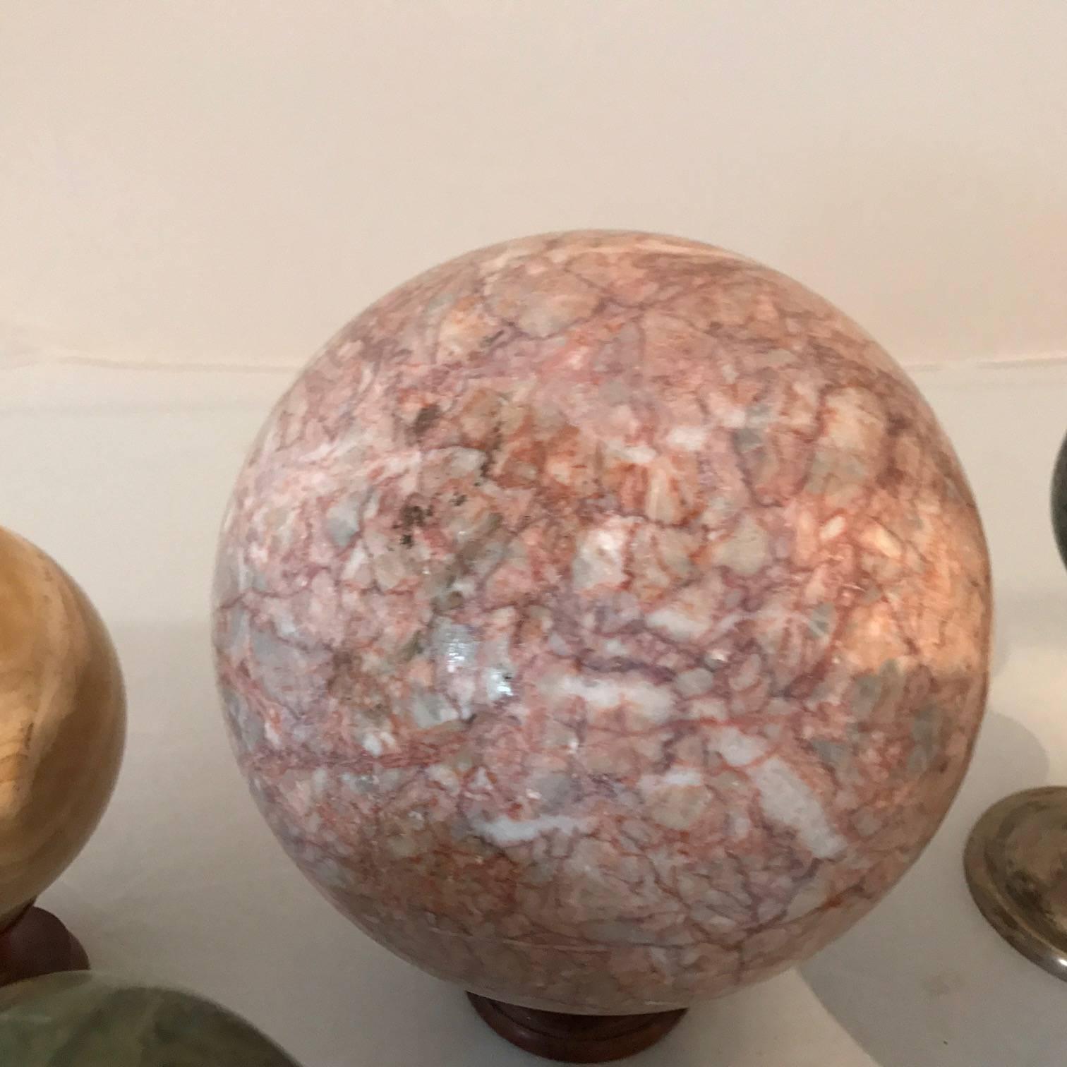 Set of Eight Organic Marble Balls, Italian, circa 1950s 5