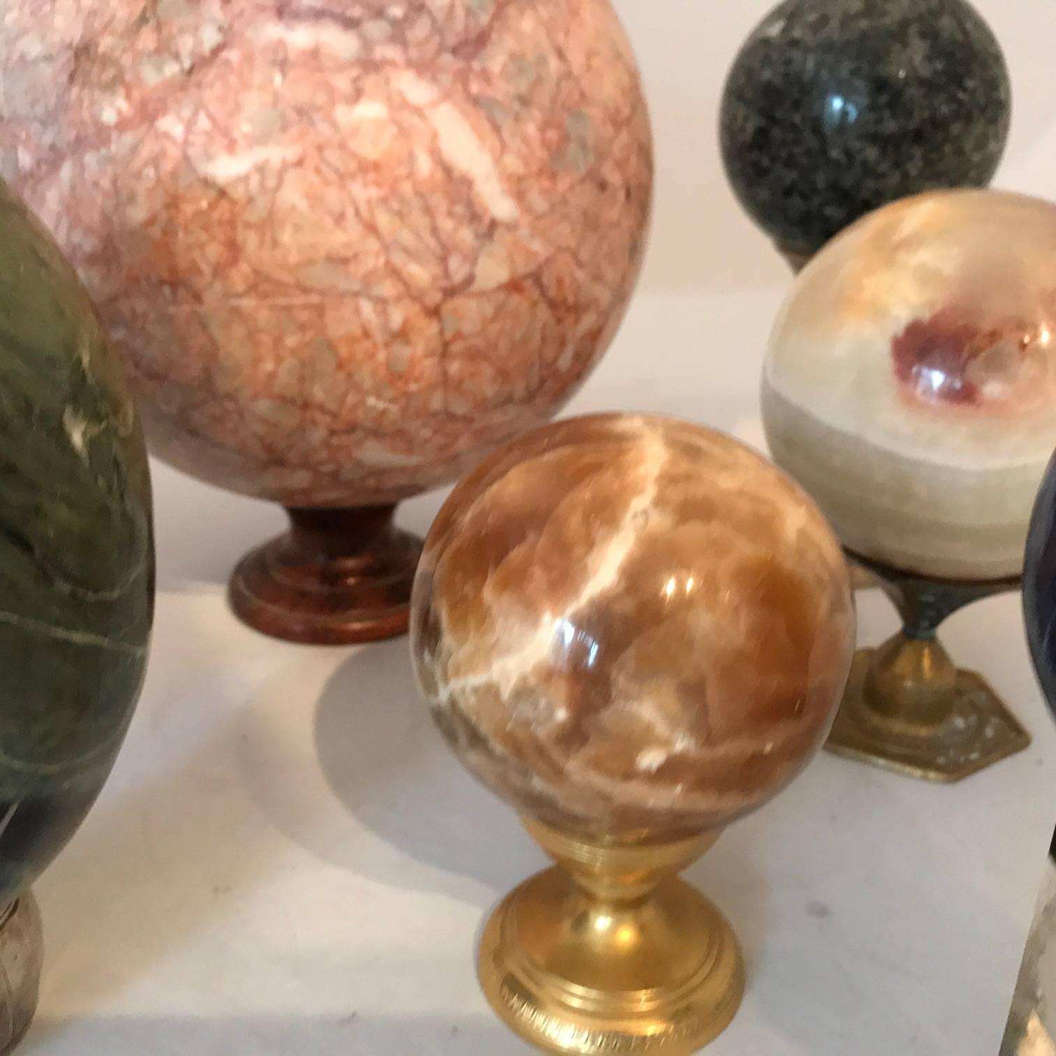 20th Century Set of Eight Organic Marble Balls, Italian, circa 1950s