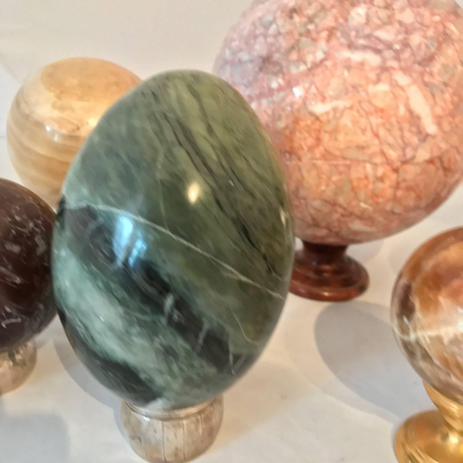 Set of Eight Organic Marble Balls, Italian, circa 1950s 1