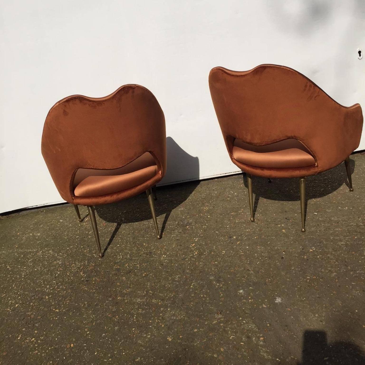 20th Century Vintage Italian 1950s Pair of Side Chairs
