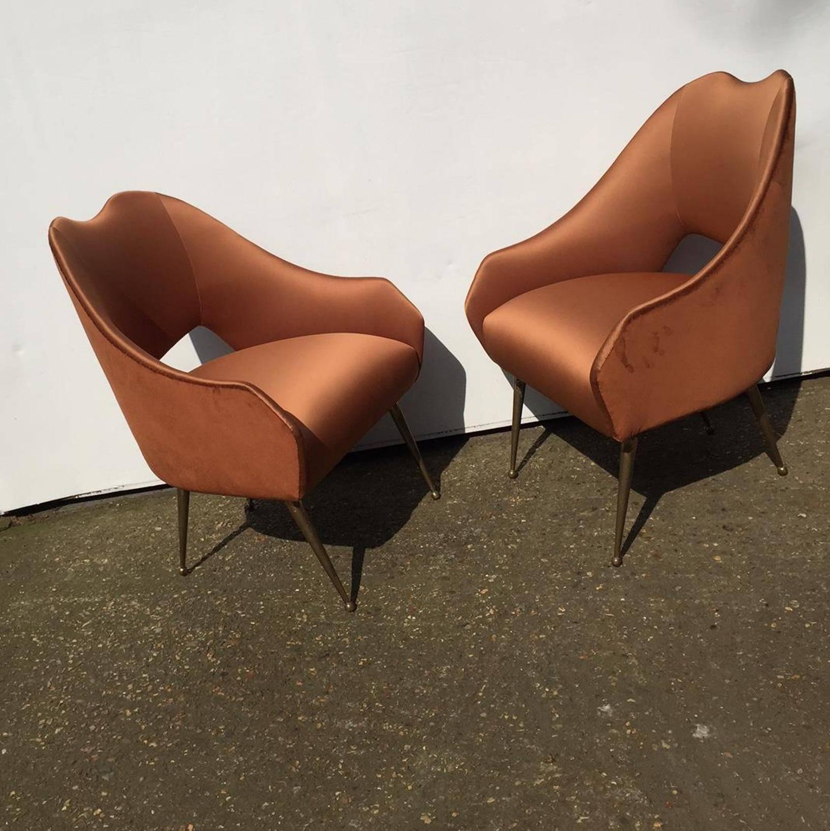 Vintage Italian 1950s Pair of Side Chairs In Excellent Condition In London, GB
