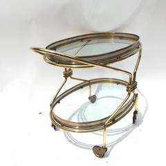 Decorative French Oval Drinks Cart, 1950s