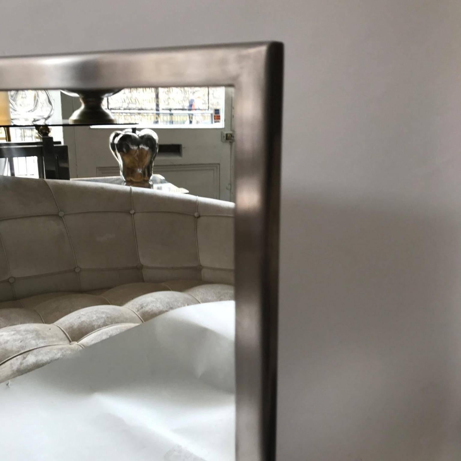Two 1970s Italian Vanity Mirrors in Steel Frame In Excellent Condition In London, GB