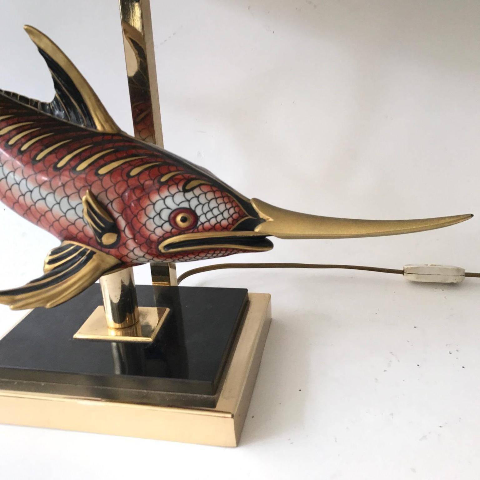 20th Century 1970s Italian Table Lamp in the Shape of the Marlin Fish For Sale