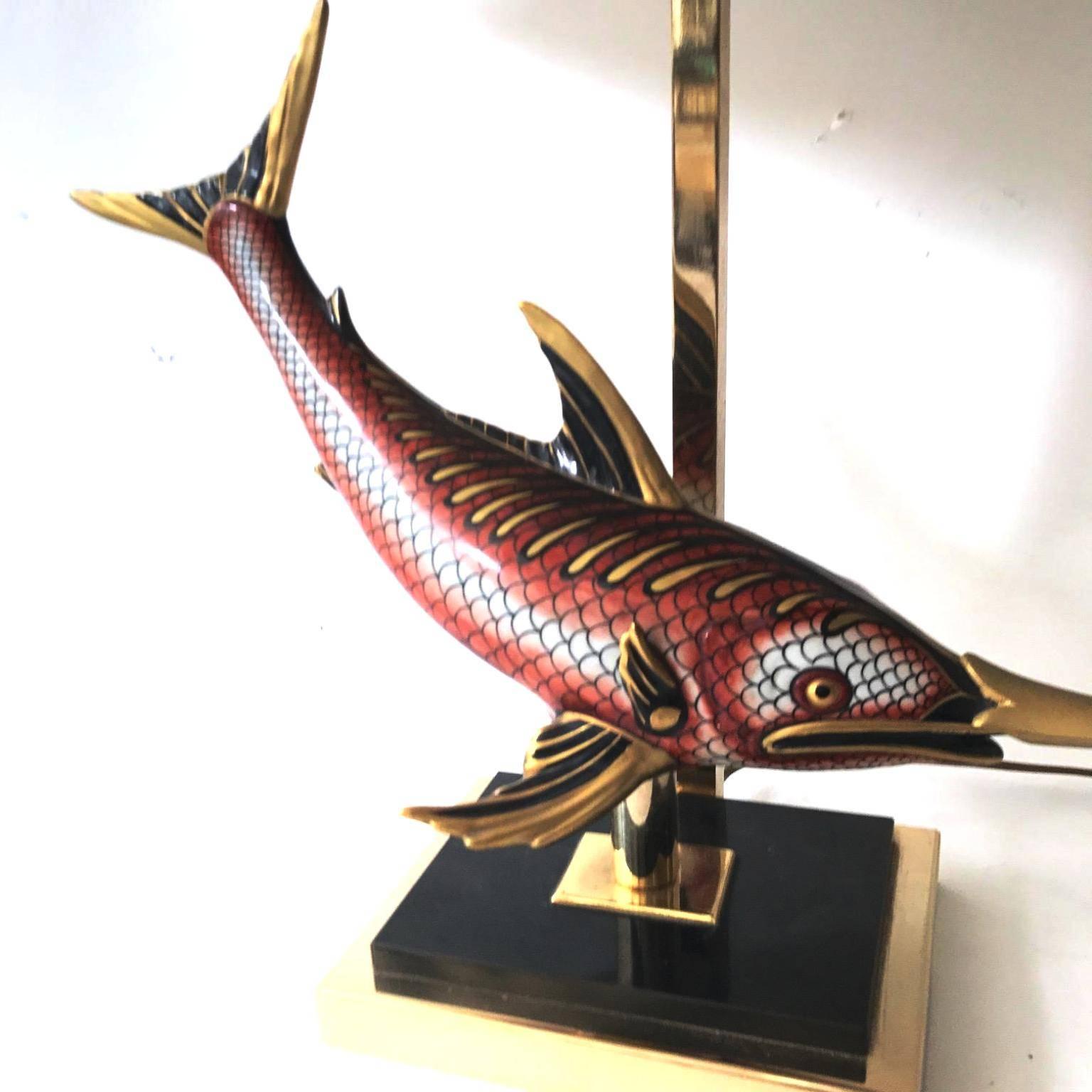 1970s Italian Table Lamp in the Shape of the Marlin Fish In Excellent Condition For Sale In London, GB