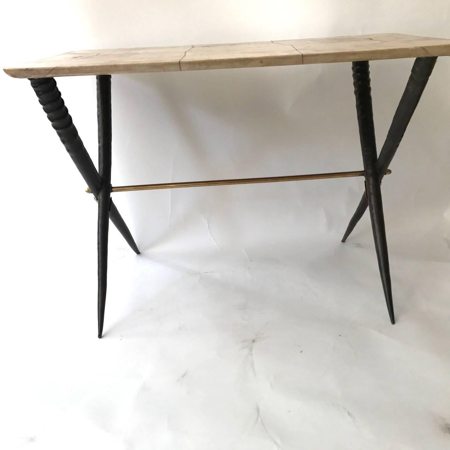 Small Coffee Table in Parchment, 1950s Italian by Aldo Tura In Excellent Condition In London, GB