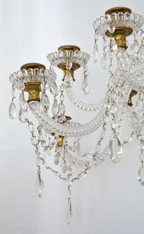 19th Century French Baccarat Glass and Bronze Chandelier from Roma In Excellent Condition In London, GB