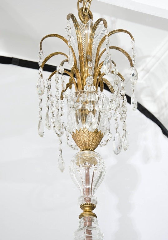 19th Century French Baccarat Glass and Bronze Chandelier from Roma 1