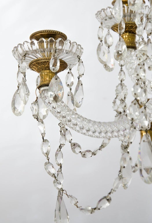 19th Century French Baccarat Glass and Bronze Chandelier from Roma 2