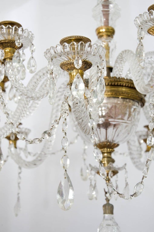 19th Century French Baccarat Glass and Bronze Chandelier from Roma 3