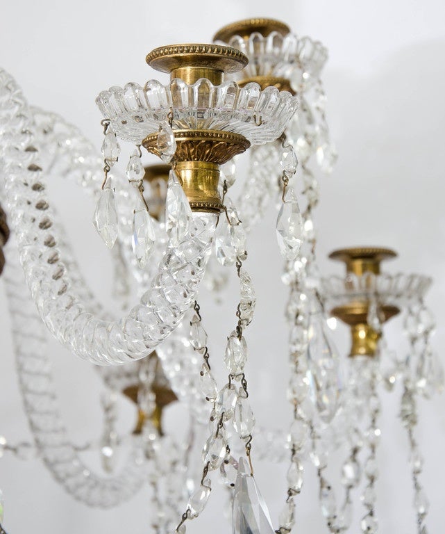 19th Century French Baccarat Glass and Bronze Chandelier from Roma 4