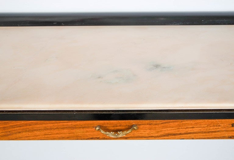 1940s Italian Simple and Stylish Console with Marble Top in Style of P. Buffa 2