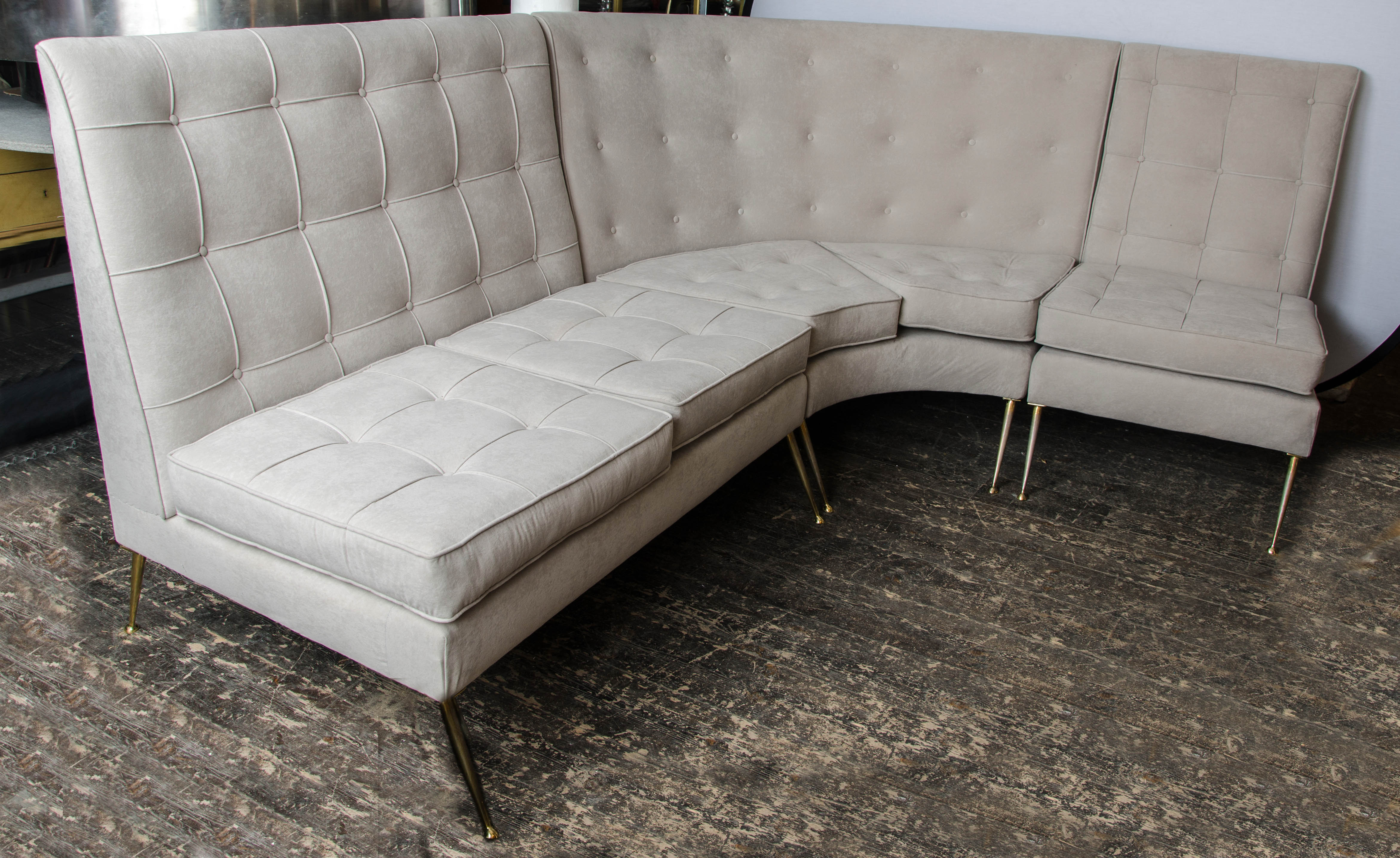Large 1950s Italian Corner Sofa For Sale