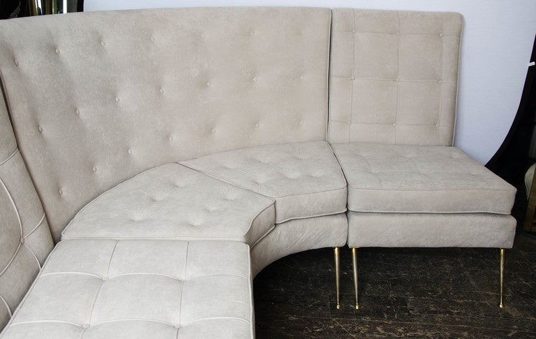 20th Century Large 1950s Italian Corner Sofa For Sale