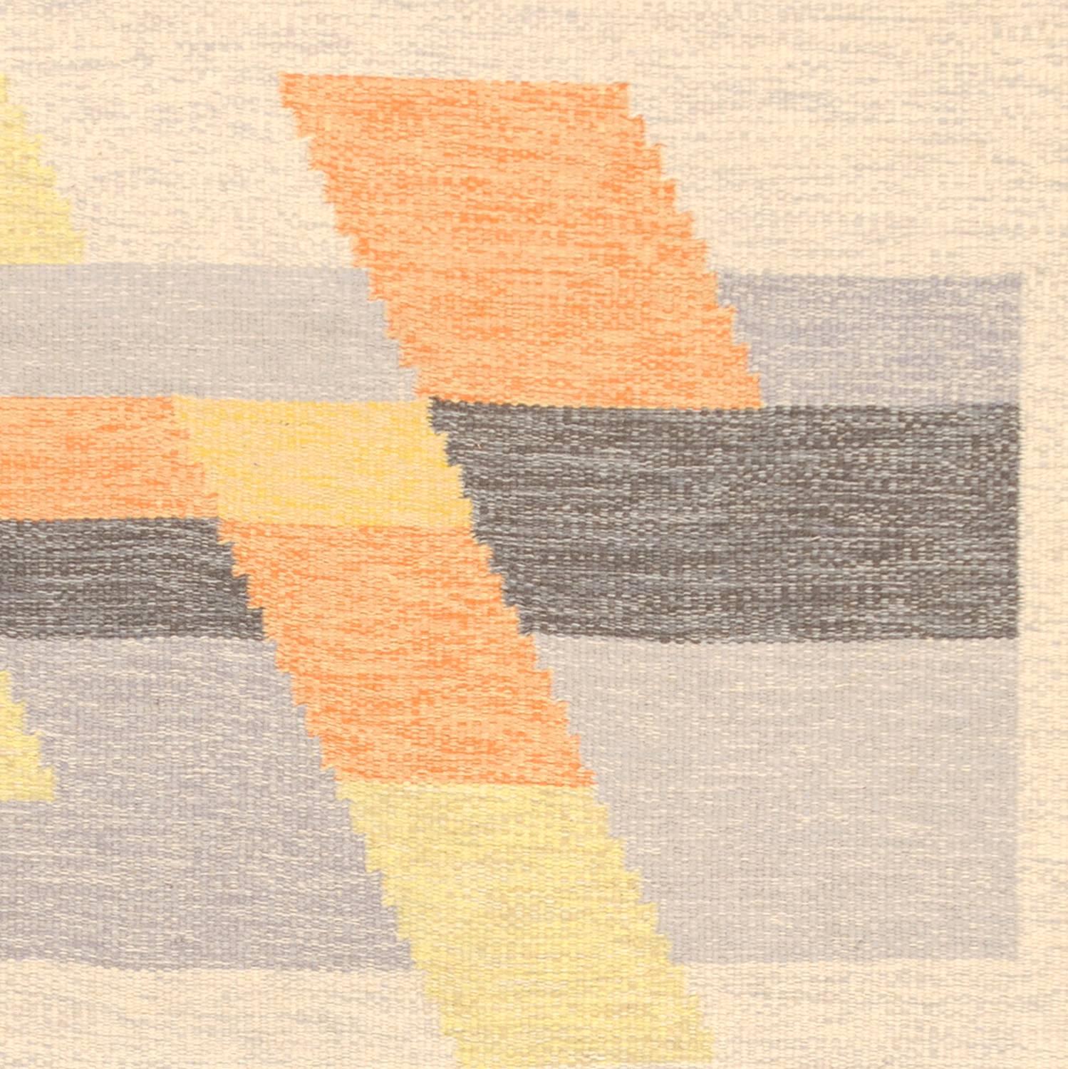 20th century Swedish flat-weave carpet, initialed 