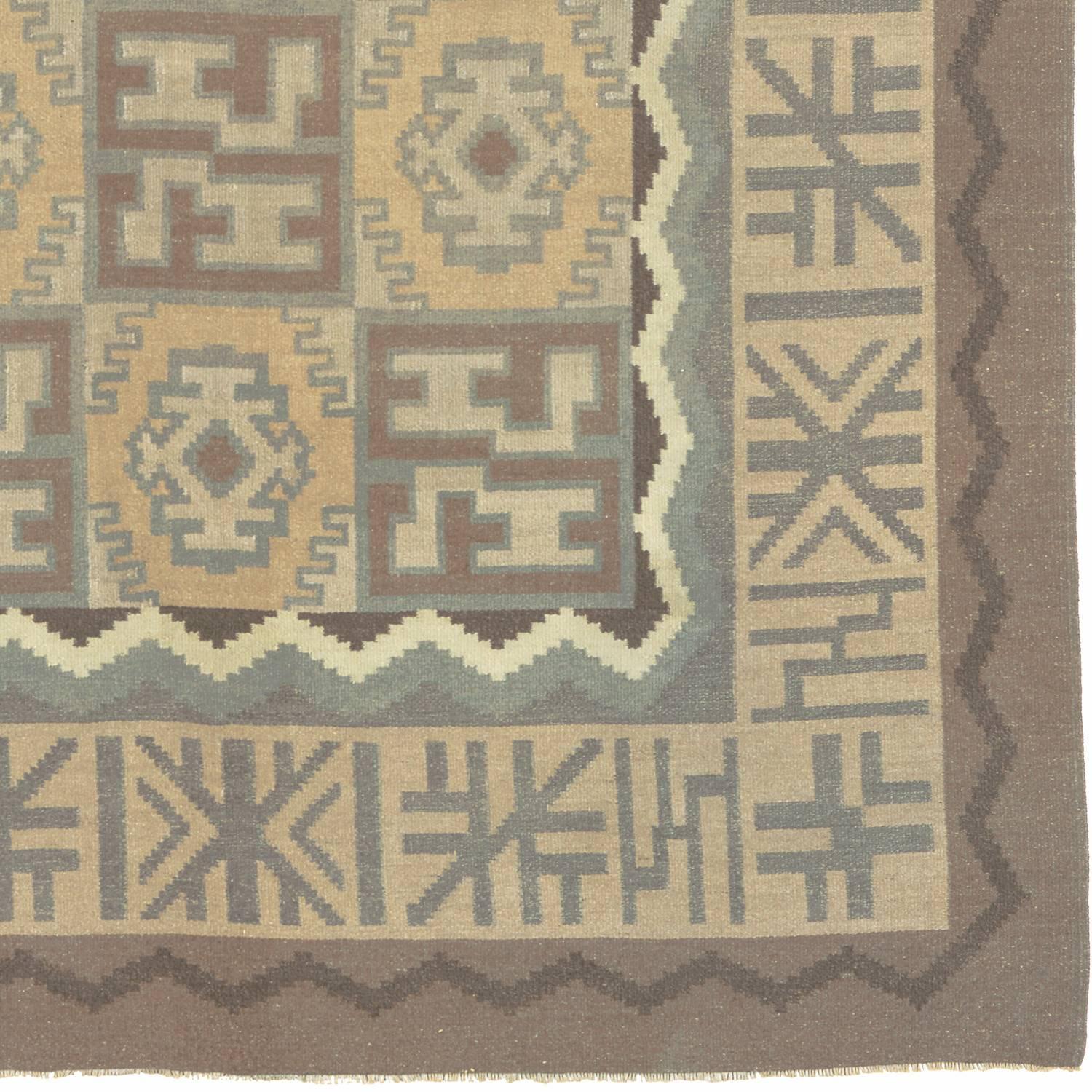 20th century Swedish flat-weave carpet.