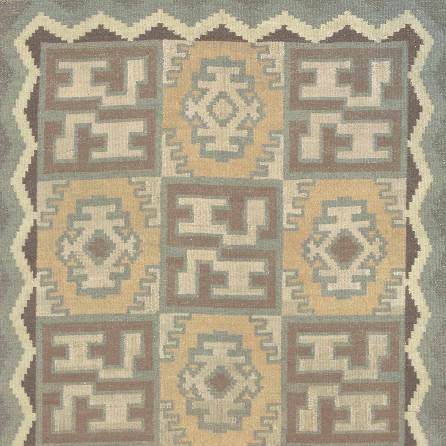 Hand-Woven 20th Century Swedish Flat-Weave Carpet For Sale