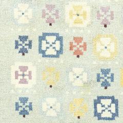 Mid-20th Century Gray Stylized Floral Swedish Pile Rug
