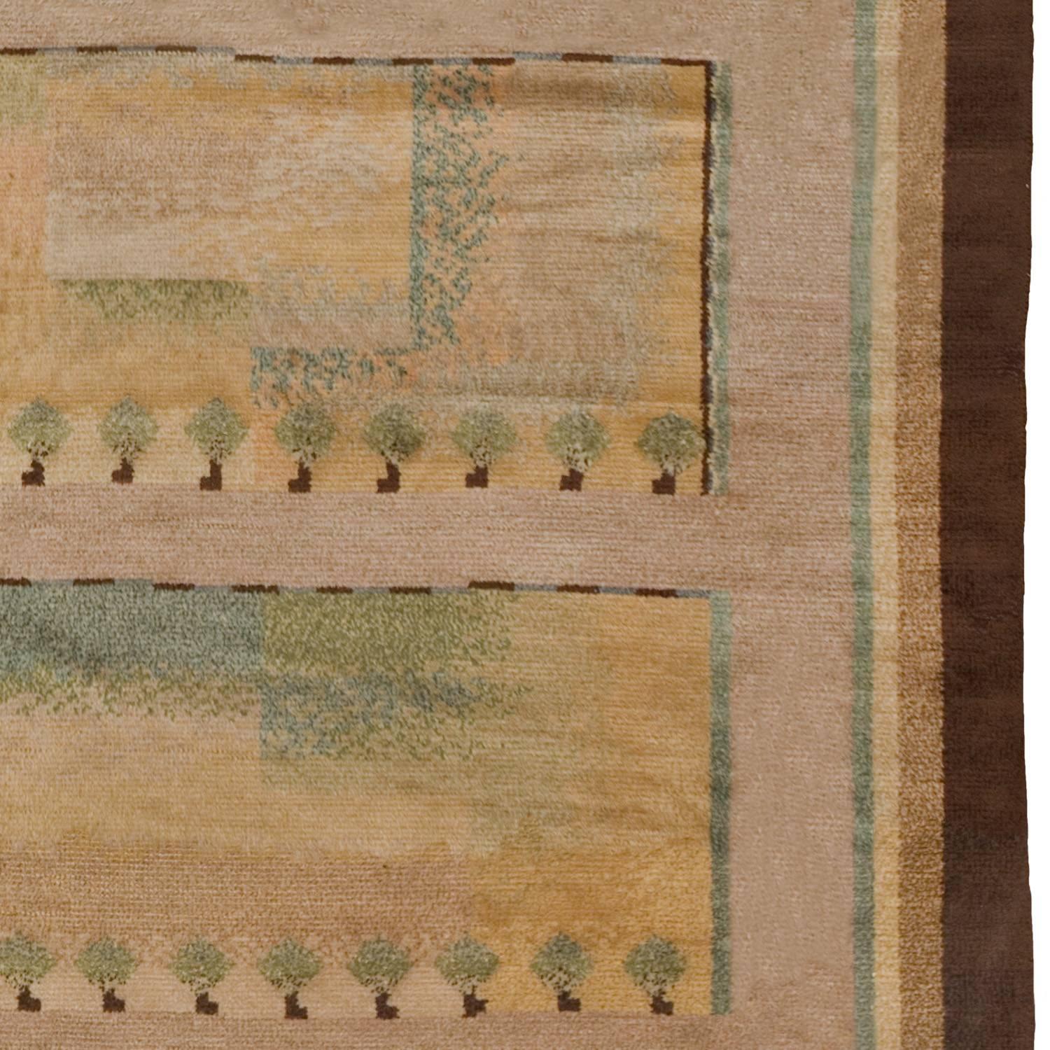 Scandinavian Modern Early-20th Century Swedish Pile-Weave Carpet For Sale