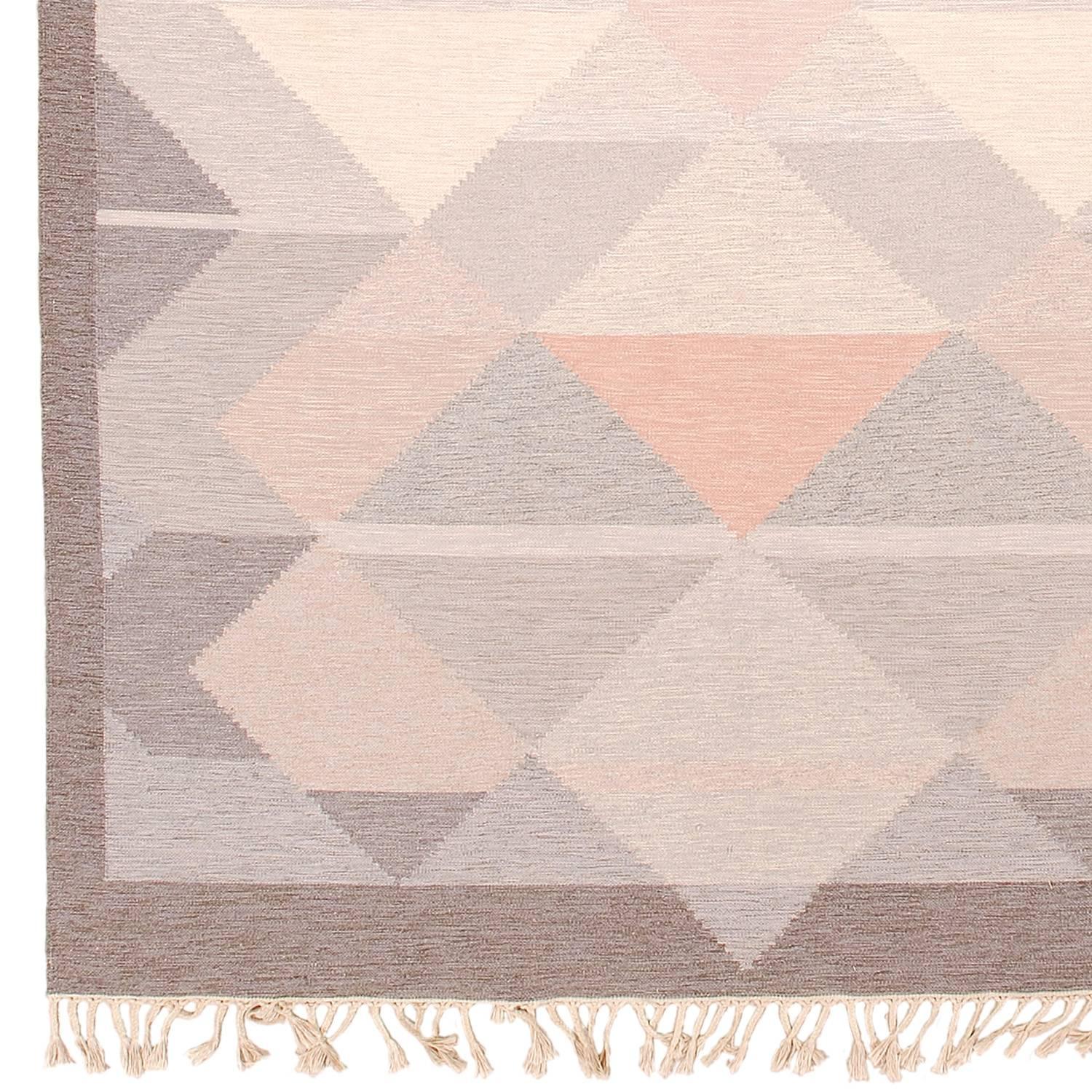 Scandinavian Modern 20th Century Swedish Flat-Weave Carpet by Anna Johanna Angstrom 