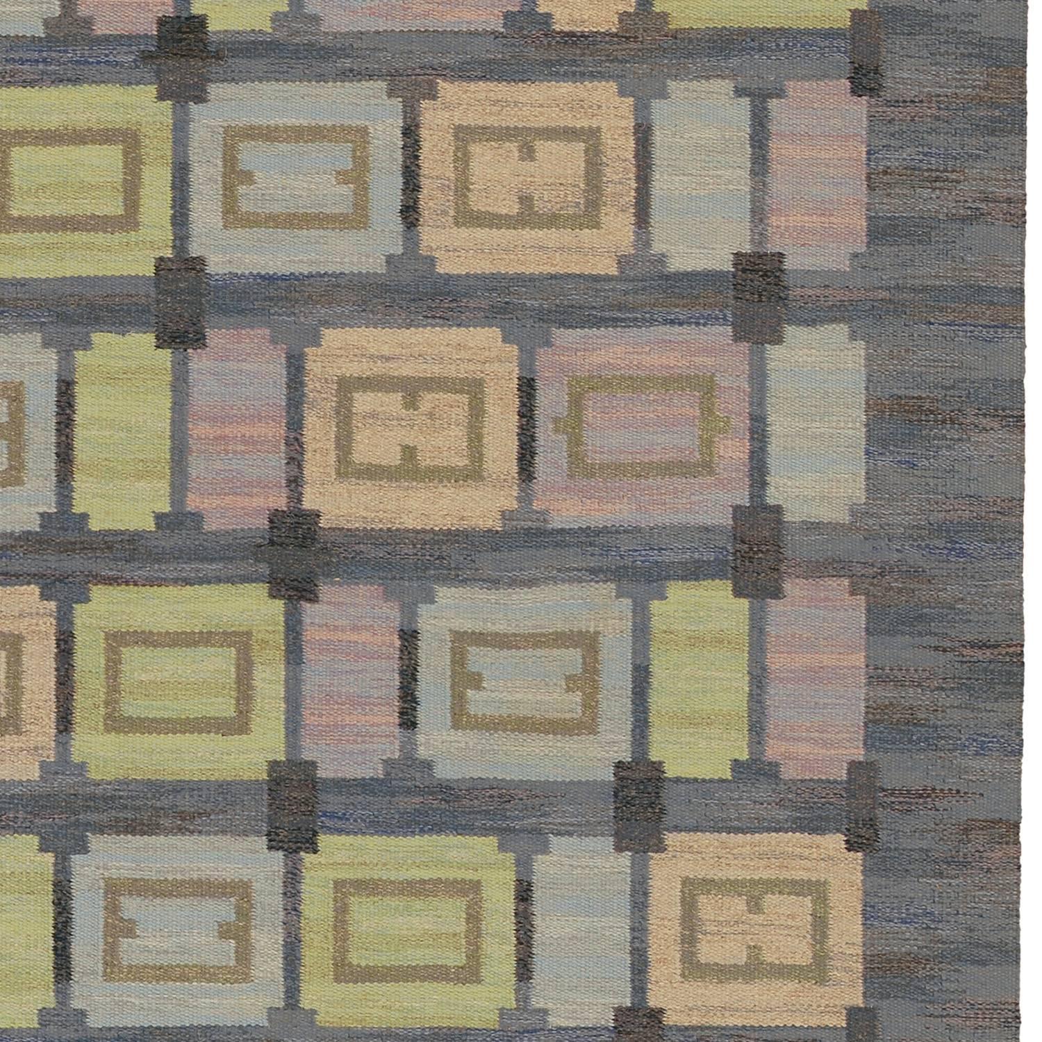 Alfombra sueca de tejido plano del siglo XX 