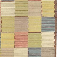 Vibrant Mid-20th Century Geometric Swedish Flatweave Carpet