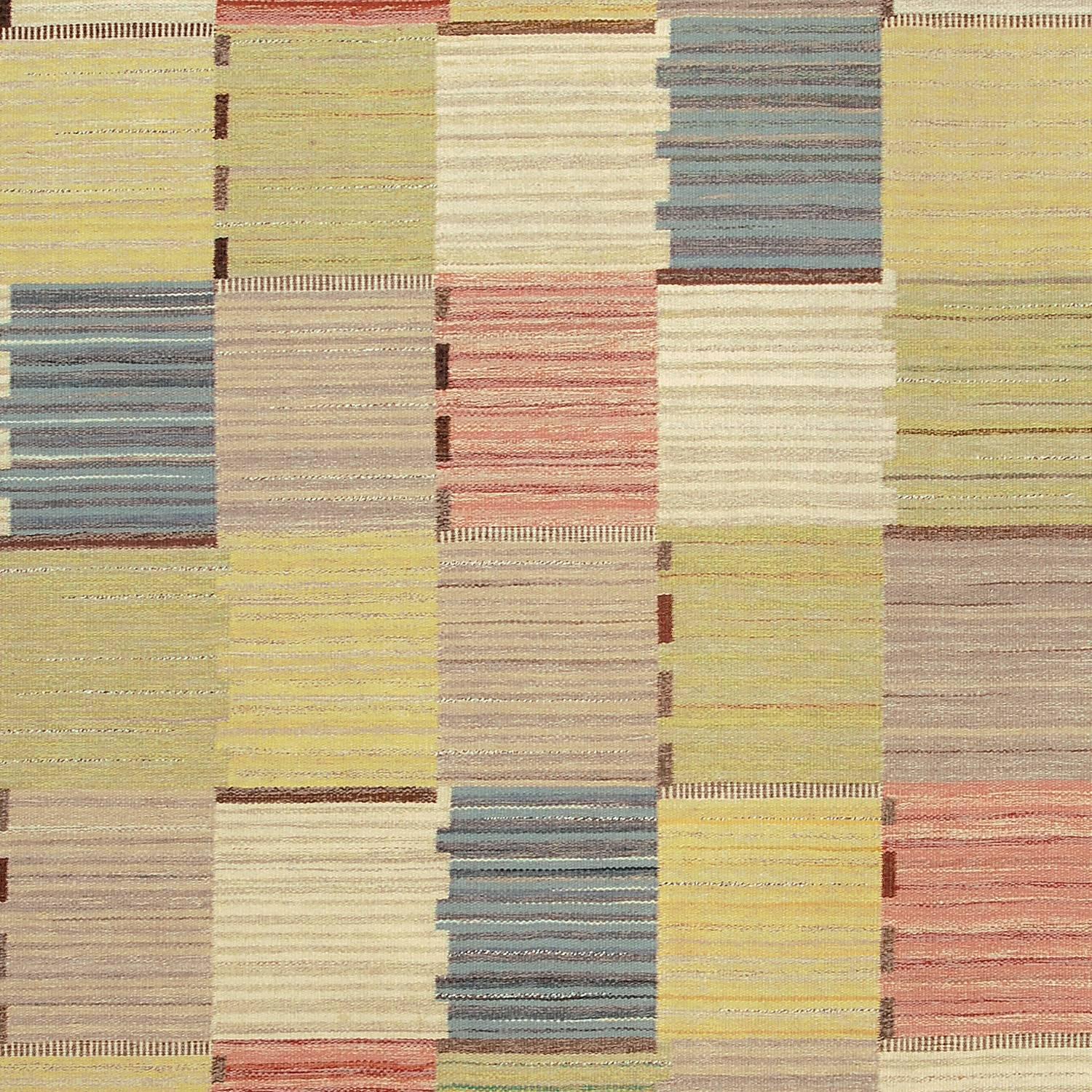 Scandinavian Modern 20th Century Swedish Flat-Weave Carpet For Sale