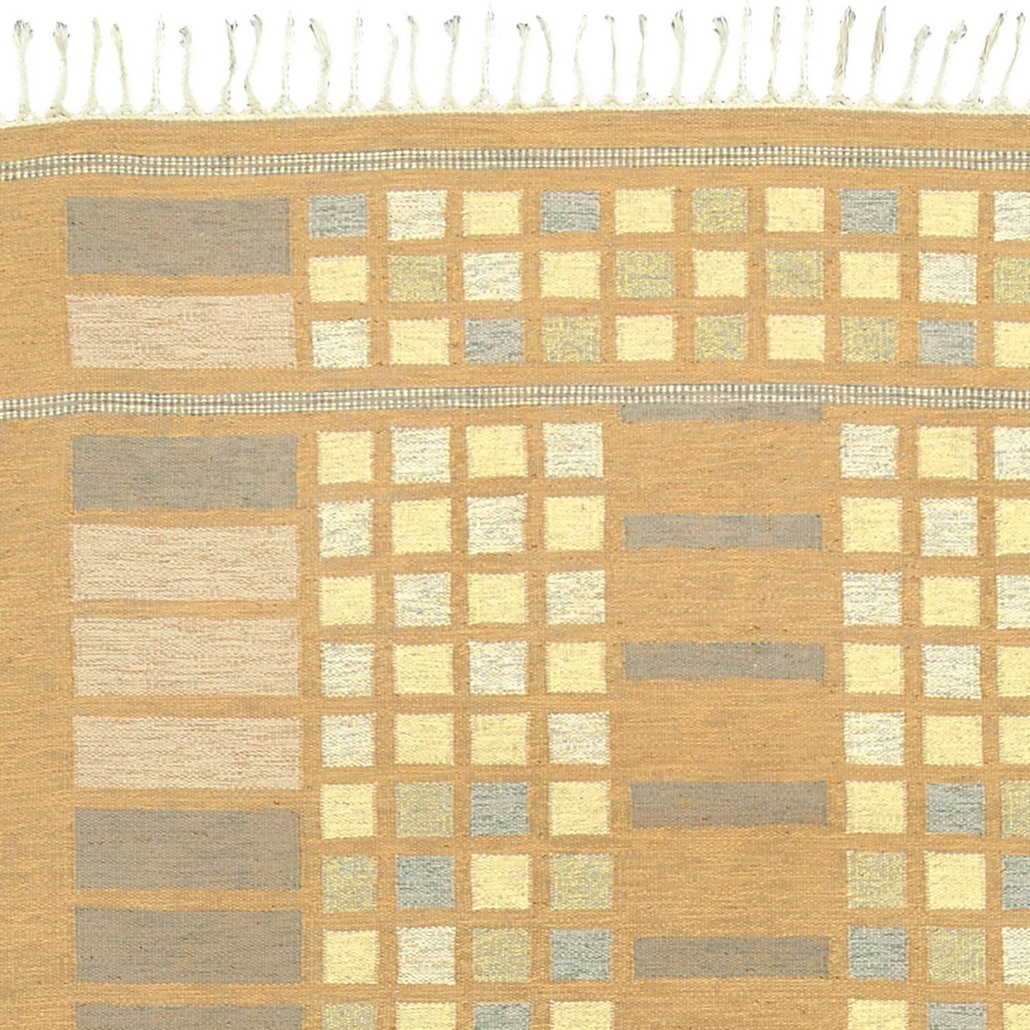 Schwedischer Flachgewebeteppich aus der Mitte des 20. Jahrhunderts, Initiale 