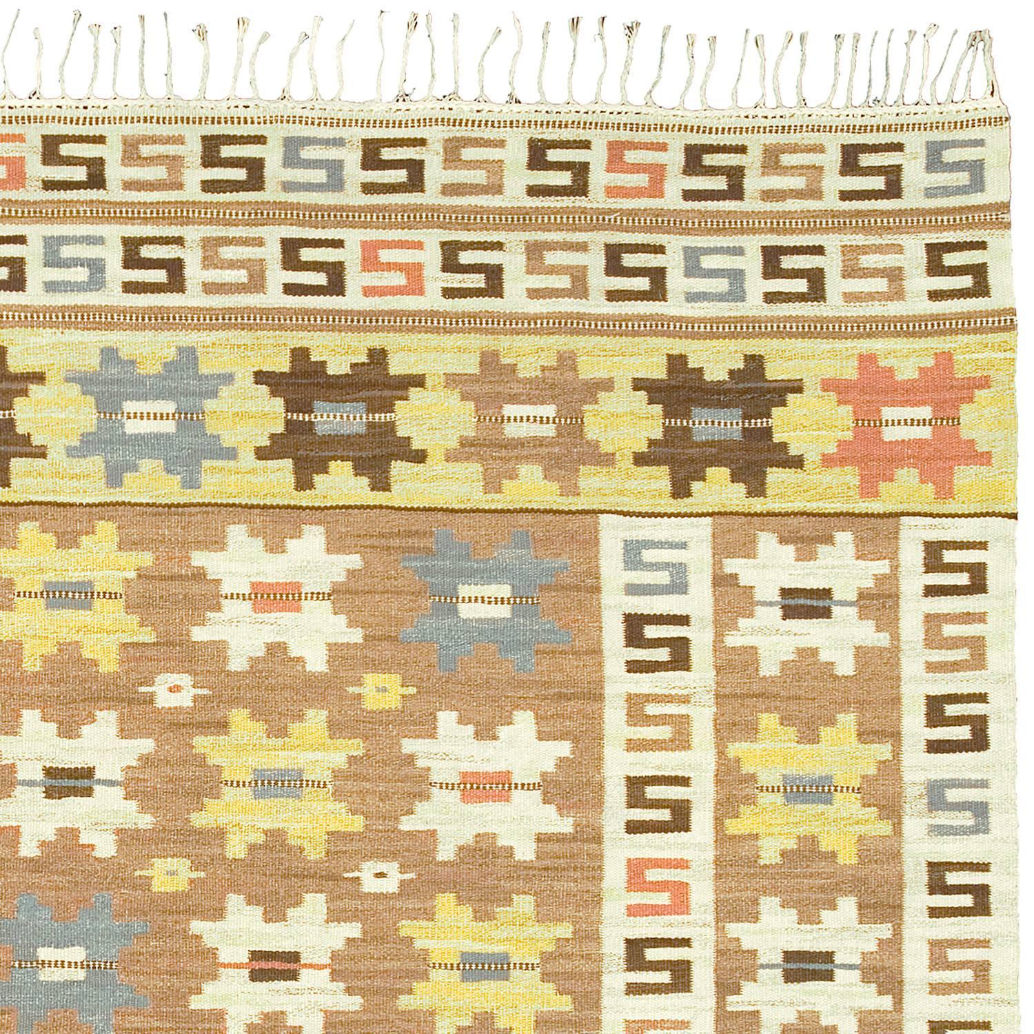 Scandinavian Modern 20th Century Swedish Flat-Weave Carpet by Märta Måås-Fjetterström