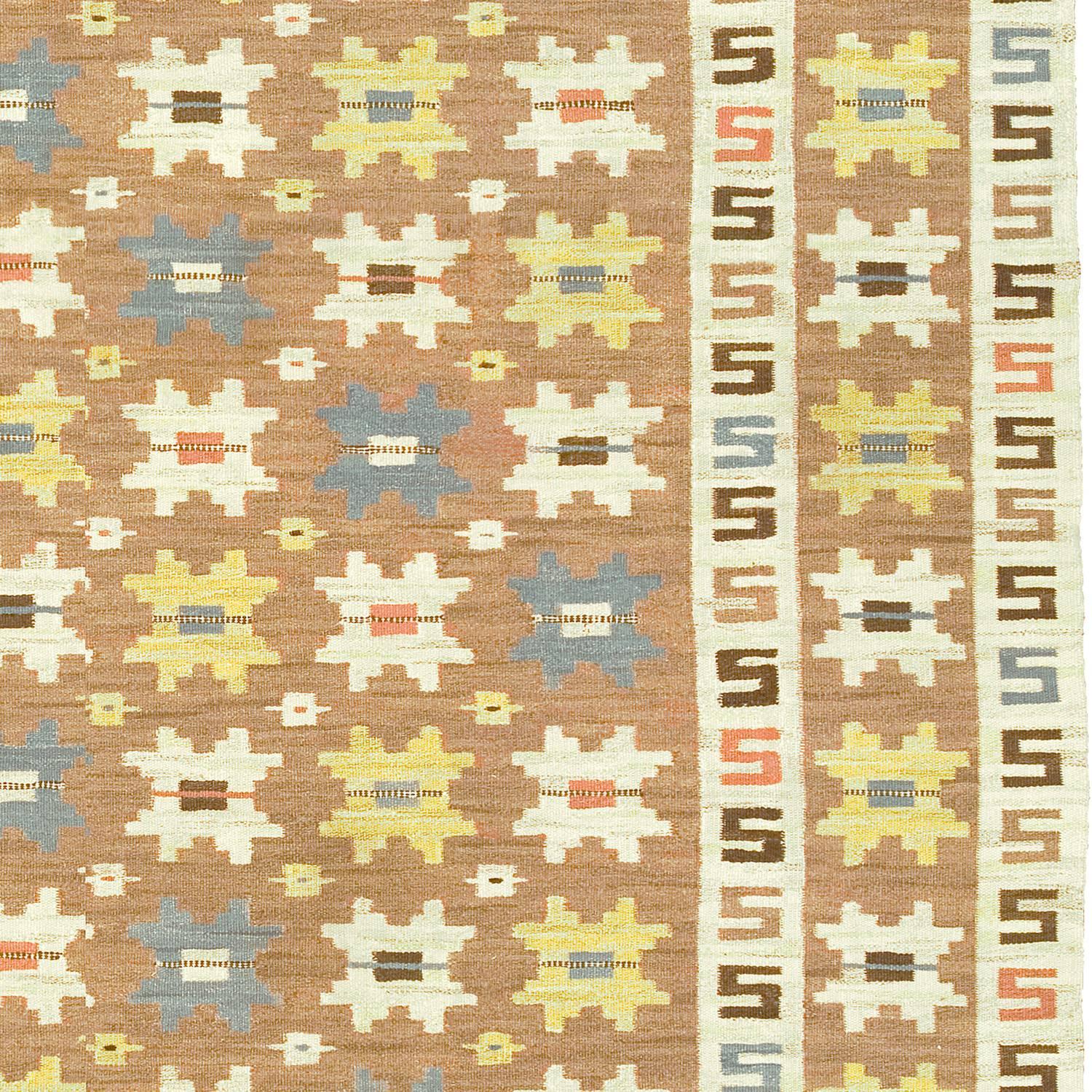 Hand-Woven 20th Century Swedish Flat-Weave Carpet by Märta Måås-Fjetterström