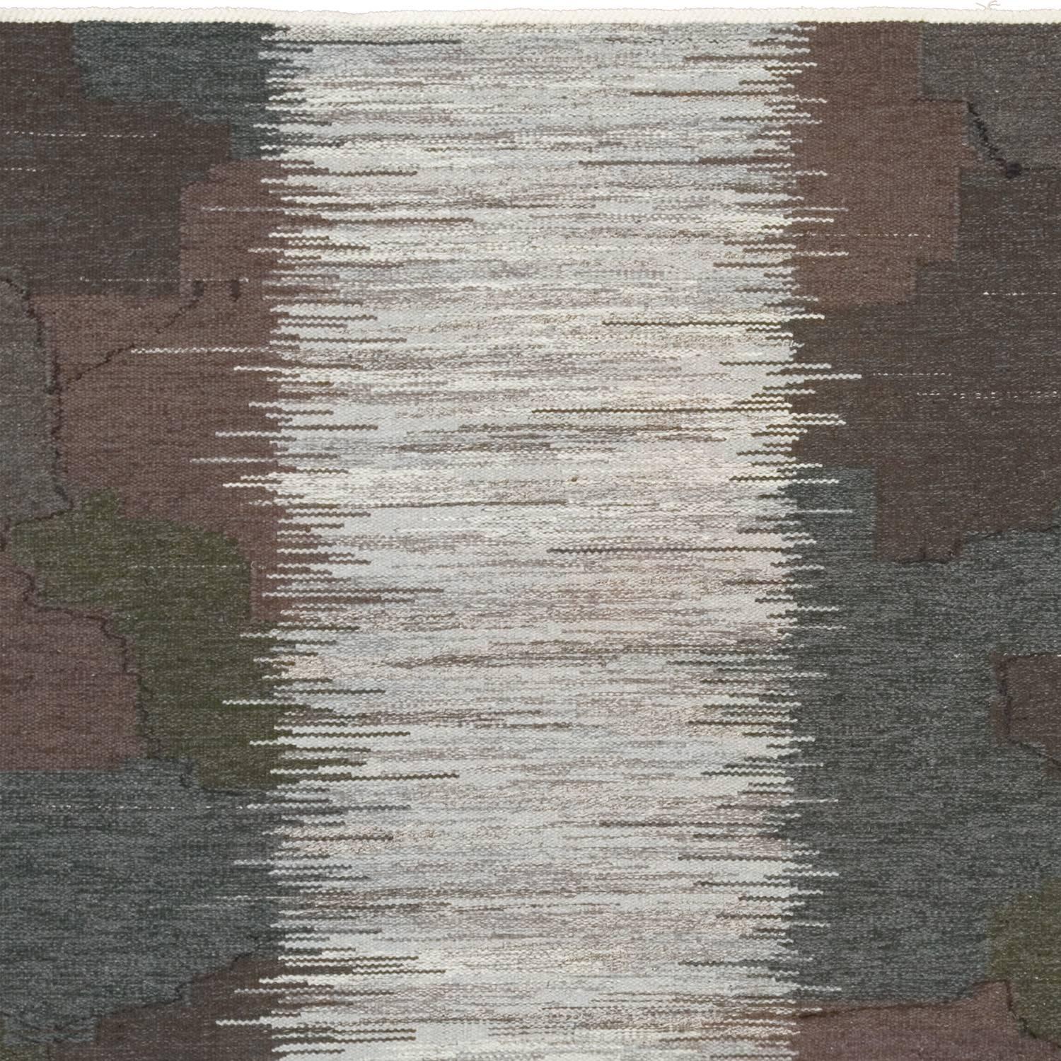 20th Century Swedish Flat-Weave Carpet by Alice Lund In Excellent Condition For Sale In New York, NY