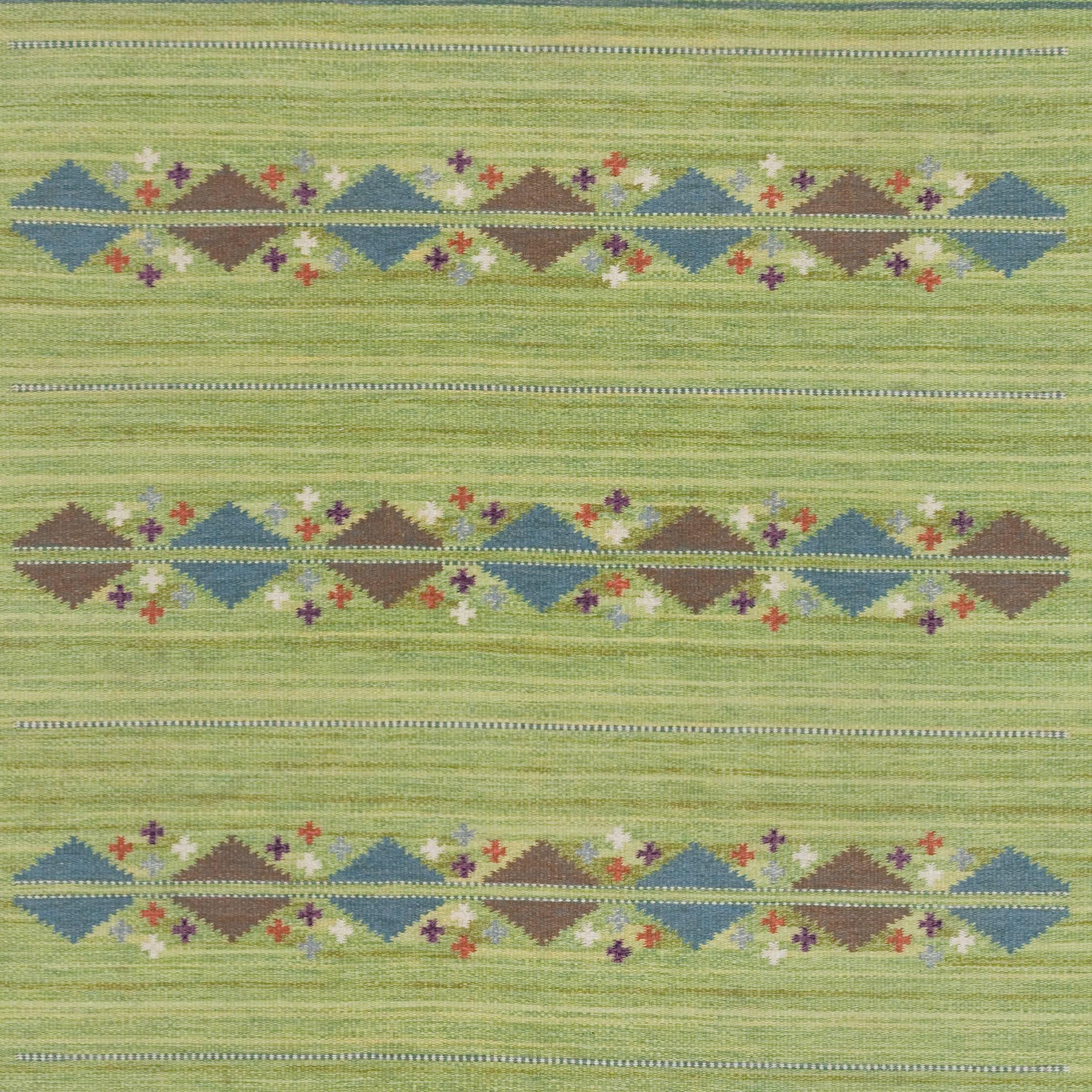 Hand-Woven 20th Century Swedish Flat-Weave Carpet